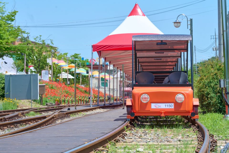 Seoul: Nami Island and Garden of Morning Calm opt Railbike - Gangchon Rail Park rail bike: the converted train track that slows everything down